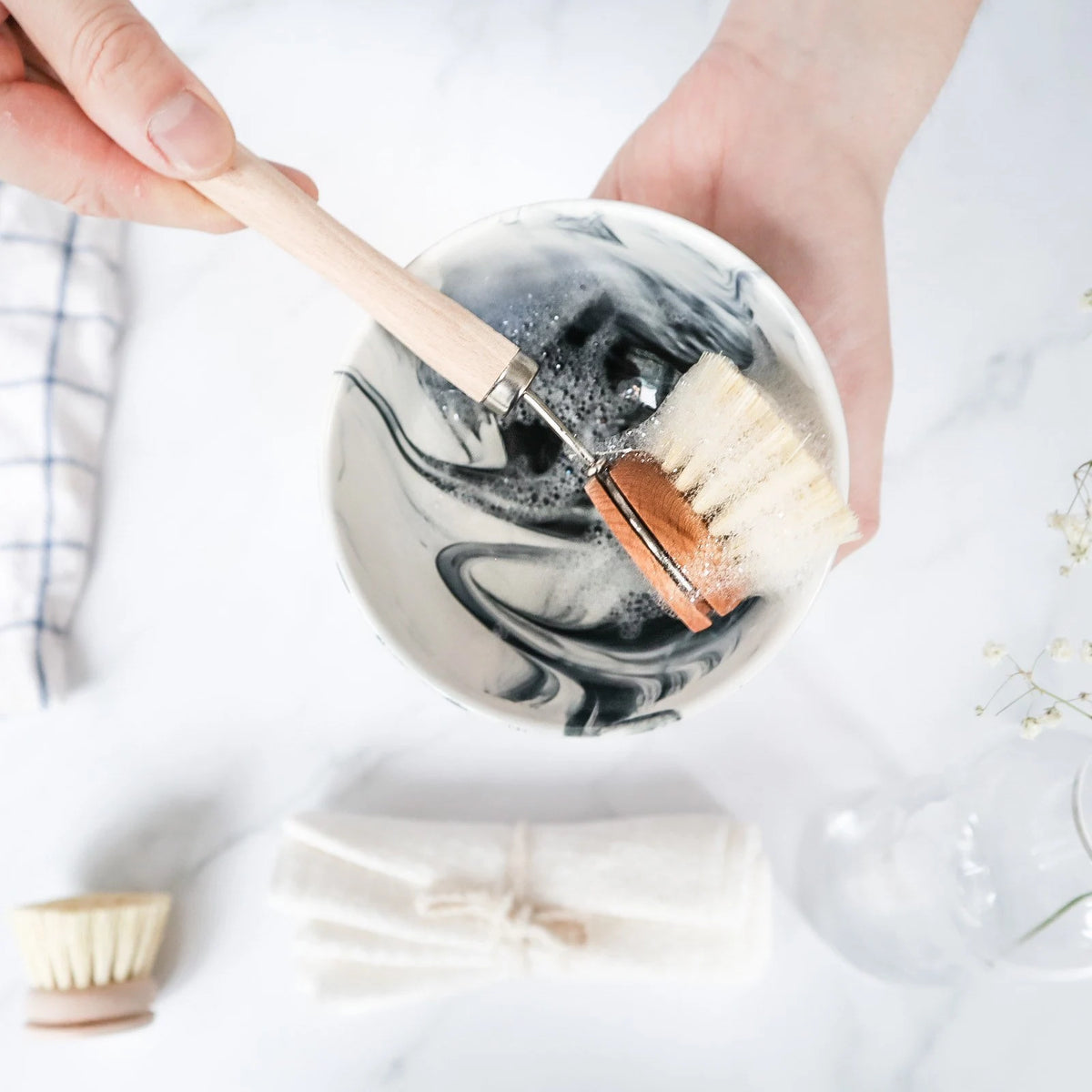 Zero Waste Kitchen Brush Set | Best Value Cleaning Tool Kit | Dish Soap Bar | Plastic-Free & Eco-Friendly Products | Gift for Mom | Plantish
